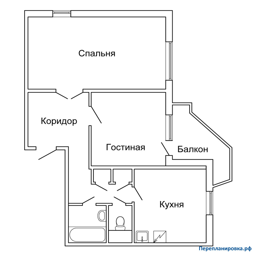 планировка двухкомнатной квартиры пд-4